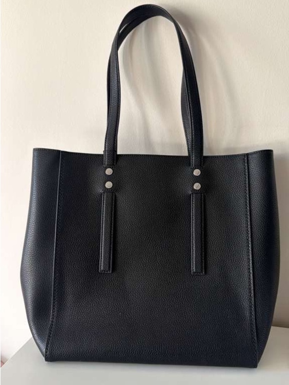 Marc Jacobs Black Pebbled Leather Tote Bag Zip Top Large Shoulder Authentic NWT - Picture 5 of 6
